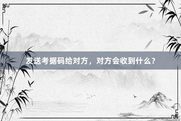 发送考据码给对方，对方会收到什么？